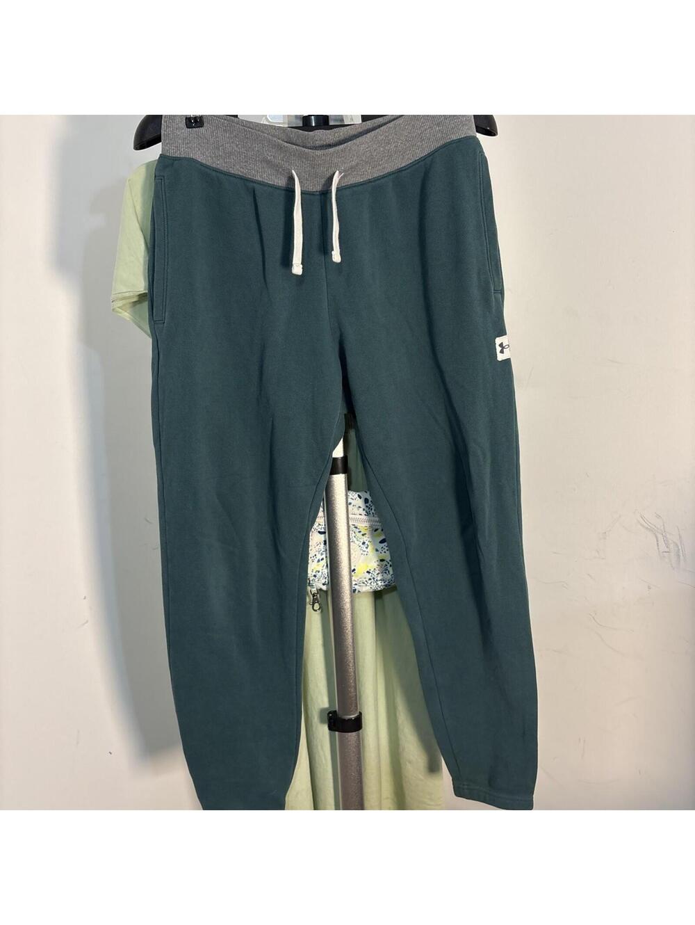 Armour brand jogger sweatpants with a gray waistband and white drawstring Medium